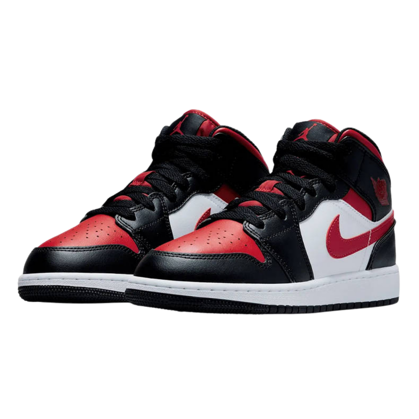 Air Jordan 1 Mid (GS) 'Black Fire Red'