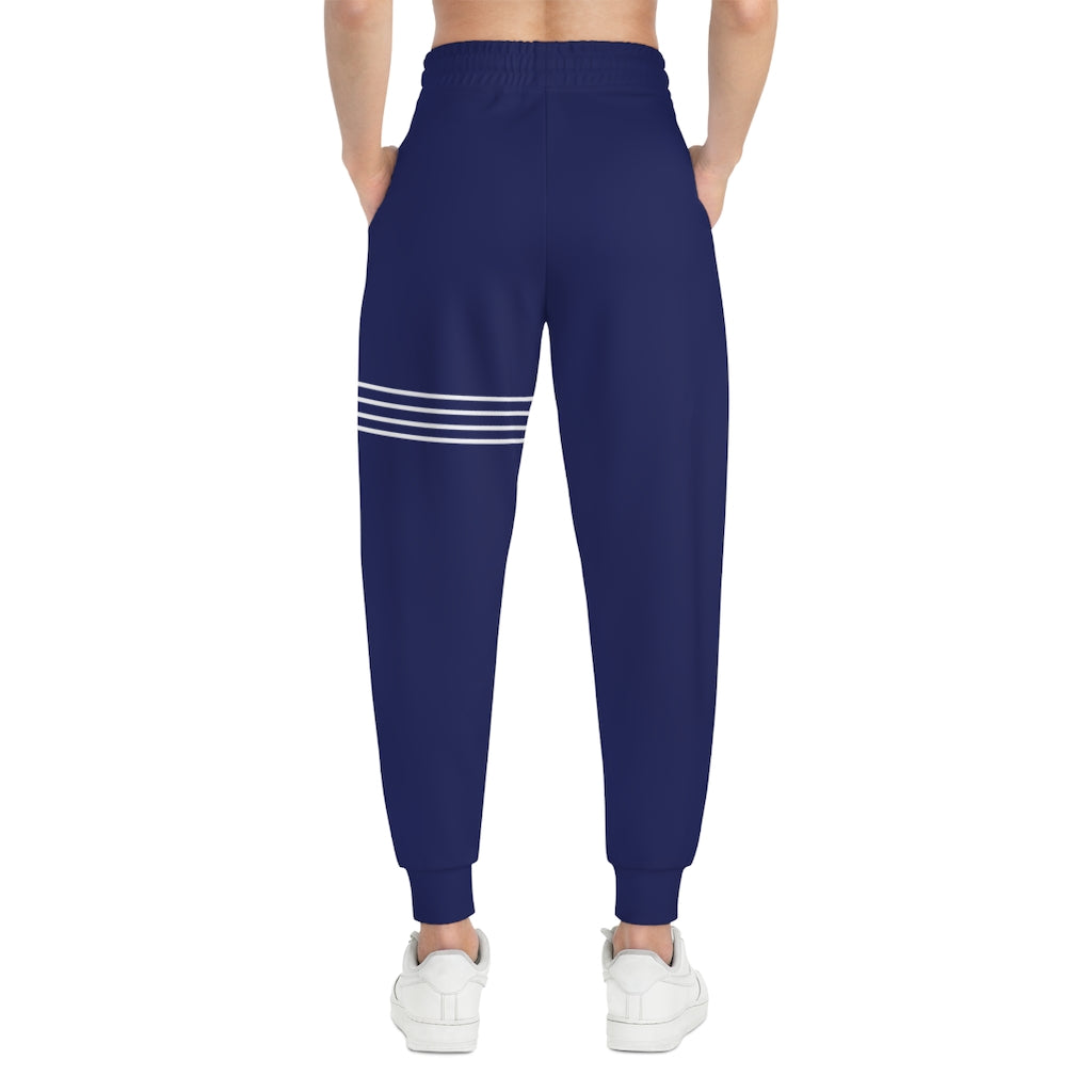 FRESNK Logo Four Stripes Sweatpants in Navy Blue