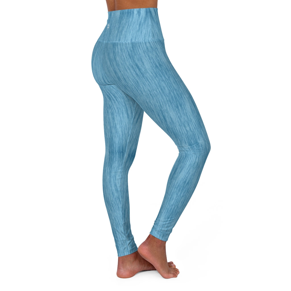 FRESNK Blue Line Print High Waisted Yoga Leggings