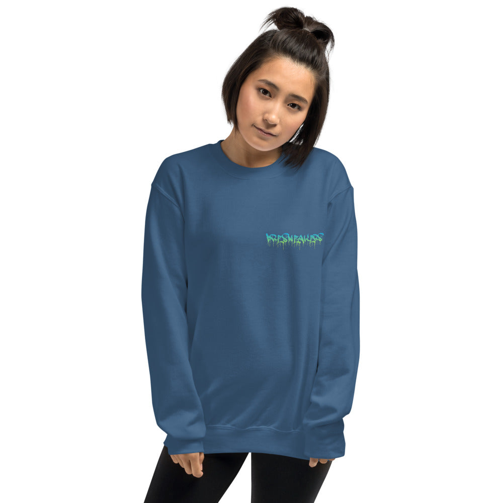 FRESNK Graffiti Logo Print Sweatshirt - Indigo Blue
