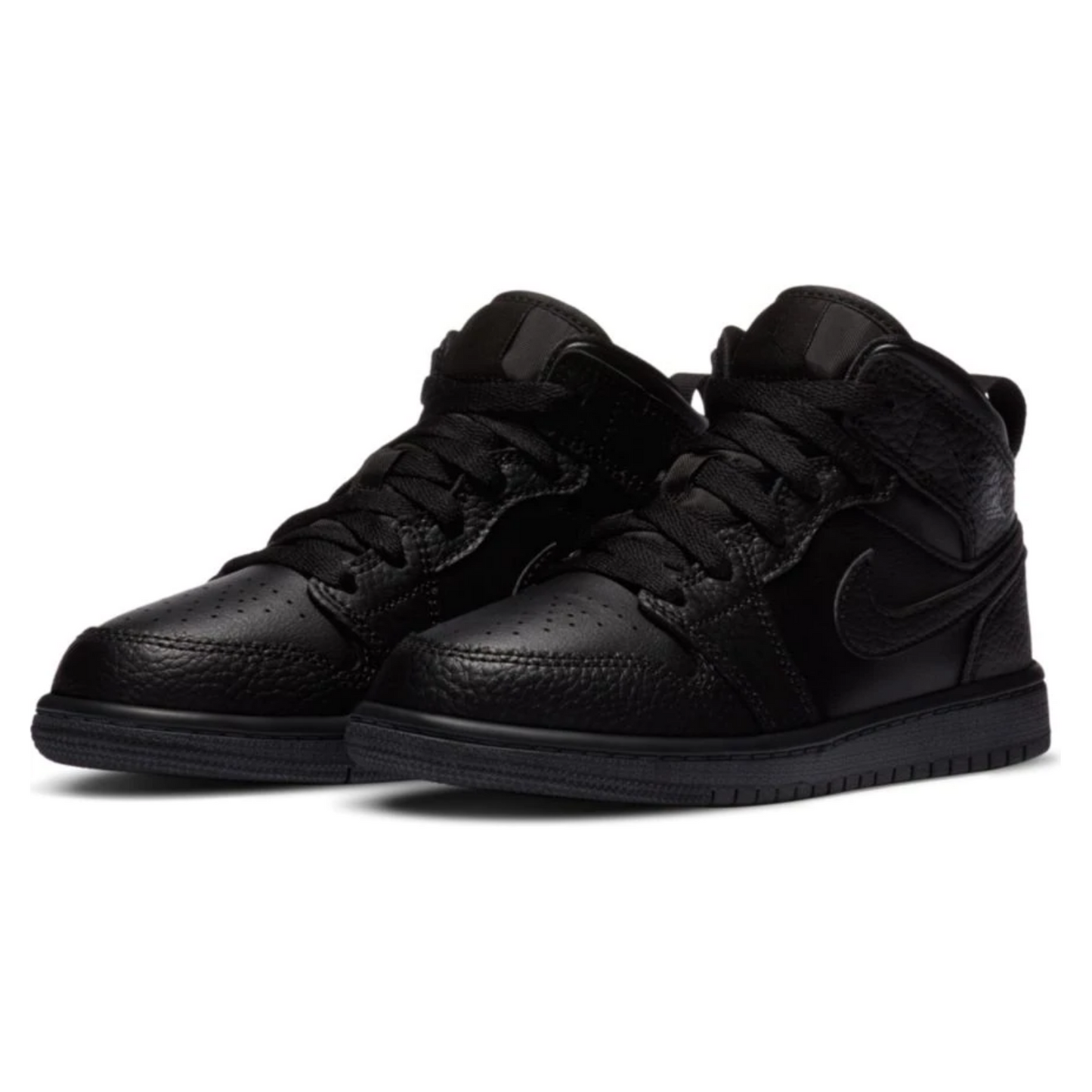 Air Jordan 1 Mid (PS) 'Triple Black Tumbled Leather'