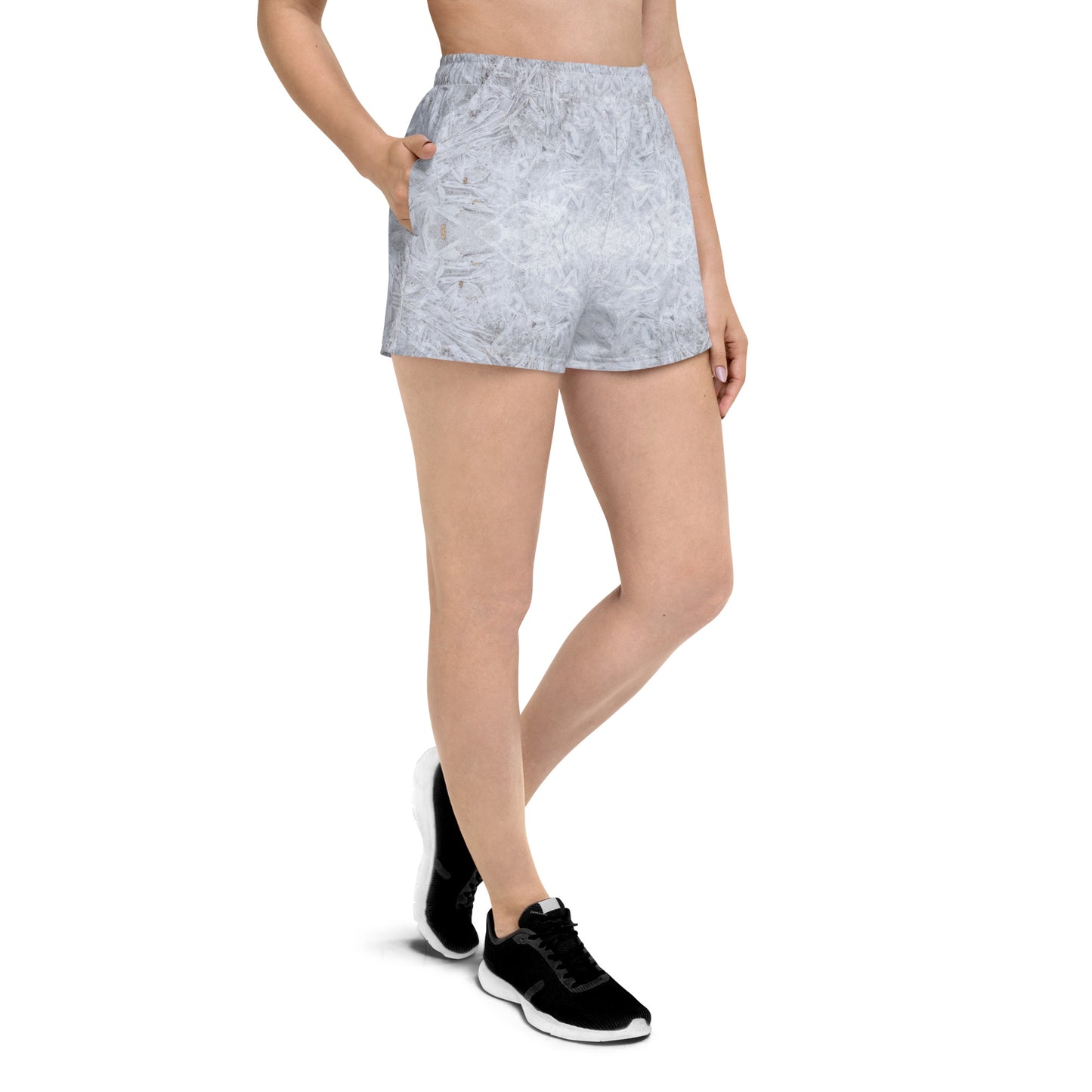 FRESNK Geo Print White Silver Athletic Shorts