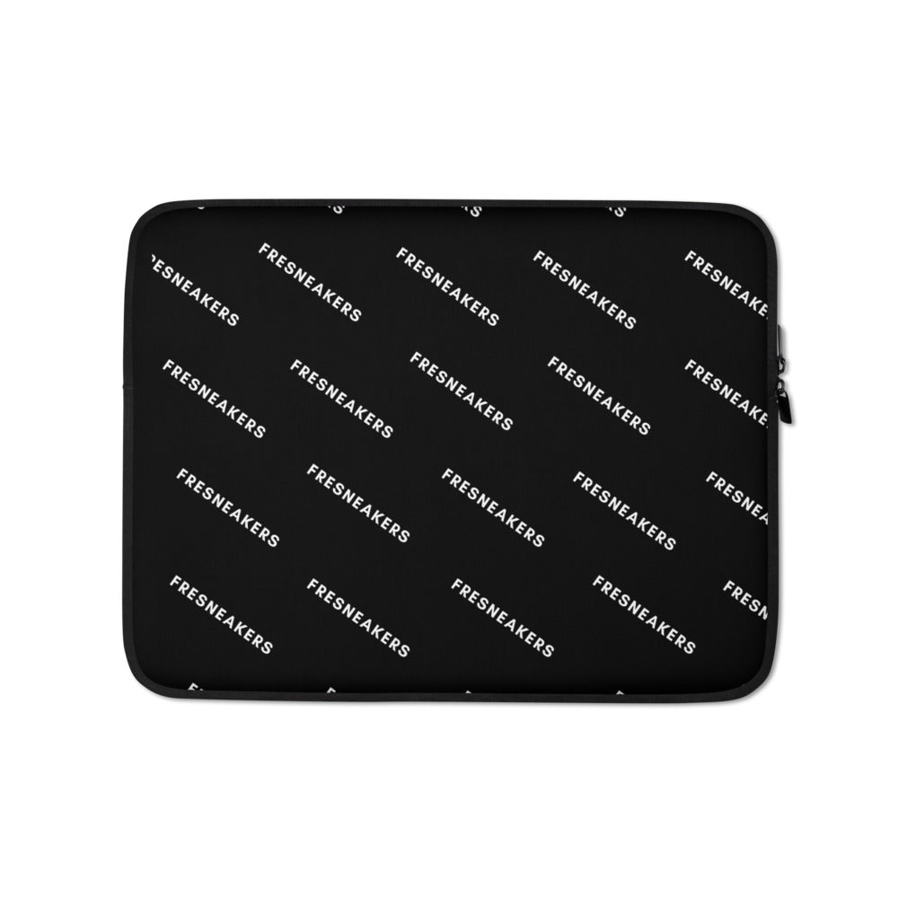 FRESNK Black Logo Print Laptop Sleeve - 13” 15” Inch